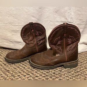 Justin Gypsy L9903 Western Cowgirl Brown Leather Roper Boots Women’s Size 81/2B